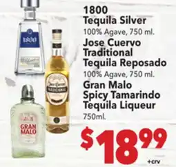 Vallarta Supermarkets 1800 Tequila Silver offer