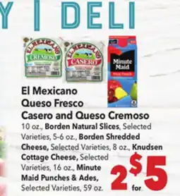 Vallarta Supermarkets El Mexicano Queso Fresco Casero and Queso Cremoso offer