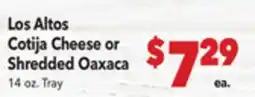 Vallarta Supermarkets Los Altos Cotija Cheese or Shredded Oaxaca offer