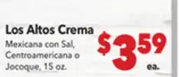 Vallarta Supermarkets Los Altos Crema offer