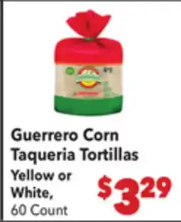 Vallarta Supermarkets Guerrero Corn Taqueria Tortillas Yellow or White offer