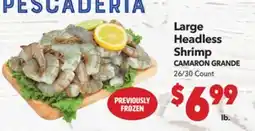 Vallarta Supermarkets Large Headless Shrimp / CAMARON GRANDE offer
