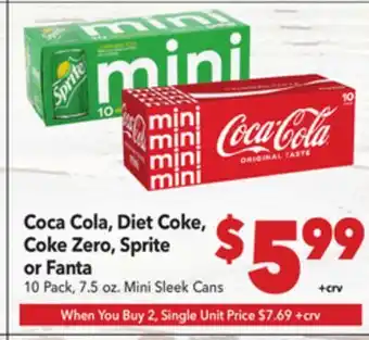Vallarta Supermarkets Coca Cola, Diet Coke, Coke Zero, Sprite or Fanta offer