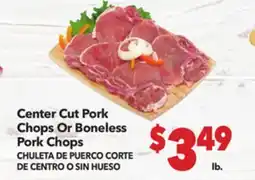 Vallarta Supermarkets Center Cut Pork Chops Or Boneless Pork Chops/CHULETA DE PUERCO CORTE DE CENTRO O SIN HUESO offer