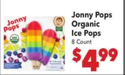 Vallarta Supermarkets Jonny Pops Organic Ice Pops offer