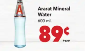 Vallarta Supermarkets Ararat Mineral Water offer