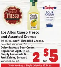Vallarta Supermarkets Los Altos Queso Fresco and Assorted Cremas offer