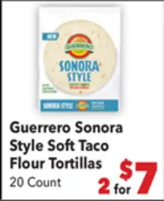 Vallarta Supermarkets Guerrero Sonora Style Soft Taco Flour Tortillas offer