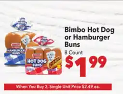 Vallarta Supermarkets Bimbo Hot Dog or Hamburger Buns offer