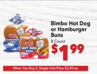 Vallarta Supermarkets Bimbo Hot Dog or Hamburger Buns offer