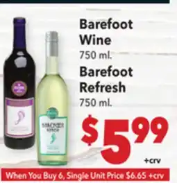 Vallarta Supermarkets Barefoot Wine offer