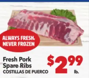 Vallarta Supermarkets Fresh Pork Spare Ribs / COSTILLAS DE PUERCO offer