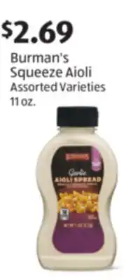 Aldi Burman's Squeeze Aioli offer
