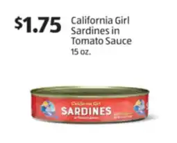 Aldi California Girl Sardines in Tomato Sauce offer