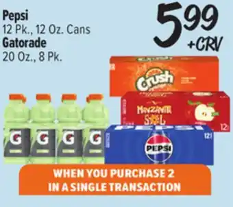 El Super Fresh Pepsi 12 Pk., 12 Oz. Cans, Gatorade 20 Oz., 8 Pk offer