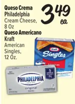 El Super Philadelphia Cream Cheese, 8 Oz Queso Americano Kraft American Singles, 12 Oz offer