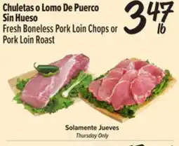 El Super Fresh Fresh Boneless Pork Loin Chops or Pork Loin Roast offer