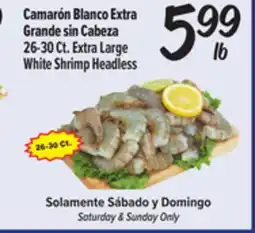 El Super Extra large White Shrimp Headless offer