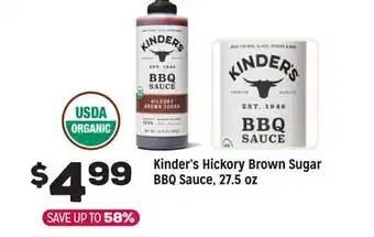Grocery Outlet Kinder's Hickory Brown Sugar BBQ Sauce, 27.5 oz offer