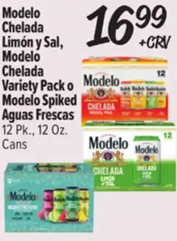 El Super Modelo Chelada Limón y Sal, Modelo Chelada Variety Pack o Modelo Spiked Aguas Frescas offer