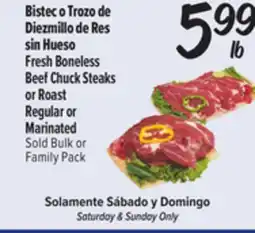 El Super Fresh Boneless Beef Chuck Steaks or Roast offer