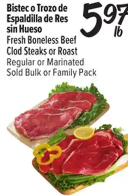 El Super Fresh Boneless Beef Clod Steaks or Roast offer