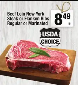 Super King Markets Beef Loin New York Steak or Flanken Ribs Regular or Marinated offer