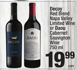 Super King Markets Decoy Red Blend Napa Valley Limited Wine or Daou Cabernet Sauvignon Wine 750 ml offer