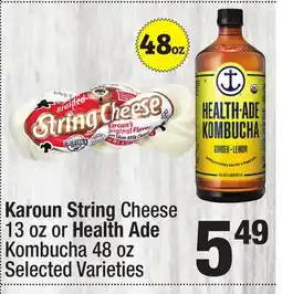 Super King Markets Karoun String Cheese 13 oz or Health Ade Kombucha 48 oz offer