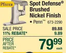 Menards Spot Defense Brushed Nickel Finish offer