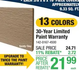 Menards 30-Year Limited Paint Warranty offer