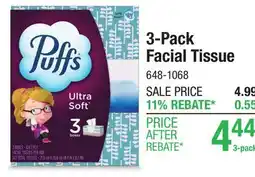 Menards 3-Pack Facial Tissue offer