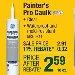 Menards Painter's Pro Caulk offer