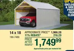 Menards 14 x 18 Pro-Port offer