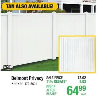 Menards Belmont Privacy offer