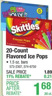 Menards 20-Count Flavored Ice Pops offer