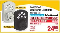 Menards Powerbolt Electronic Deadbolt offer