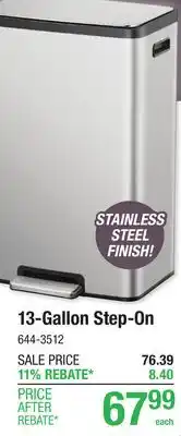 Menards 13-Gallon Step-On offer