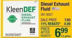 Menards Diesel Exhaust Fluid offer