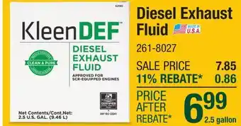 Menards Diesel Exhaust Fluid offer