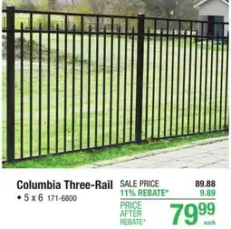 Menards Columbia Three-Rail offer