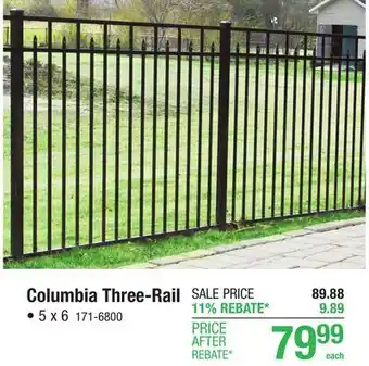 Menards Columbia Three-Rail offer