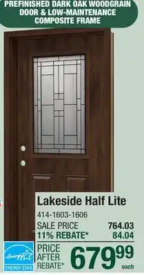 Menards Lakeside Half Lite offer