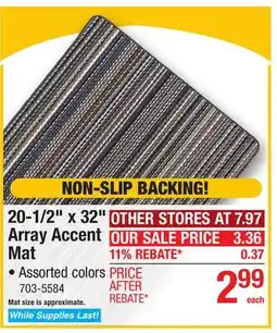 Menards 20-1/2 x 32 Array Accent Mat offer