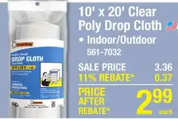 Menards 10' x 20' Clear Poly Drop Cloth offer