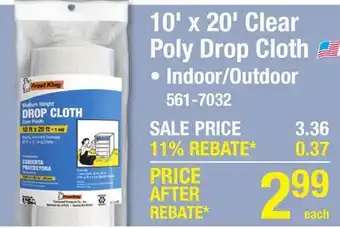 Menards 10' x 20' Clear Poly Drop Cloth offer
