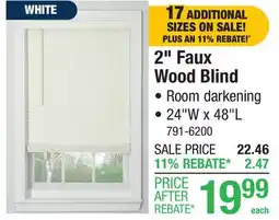 Menards 2 Faux Wood Blind offer