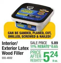 Menards Interior/Exterior Latex Wood Filler offer