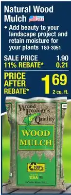 Menards Natural Wood Mulch offer