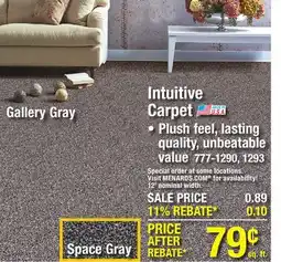Menards Intuitive Carpet offer